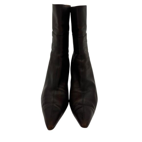 Gucci Vintage Brown Leather Pointed Toe Bootie Heels Size 10.5 - Picture 11 of 12